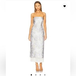 Anna Quan Aelin Dress in Silver and White